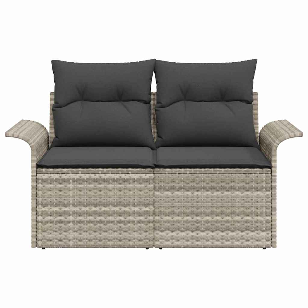 2 - vietė sofa sodui su pagalvėlėmis šviesiai pilka poliratanas - Namų Idėja