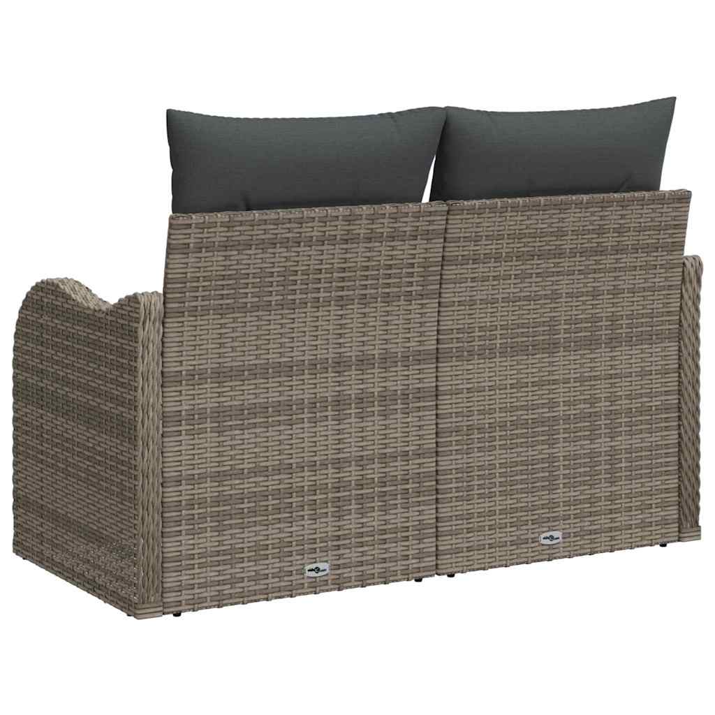 2 - vietė sofa sodui su pagalvėmis, pilka, poliratanas - Namų Idėja