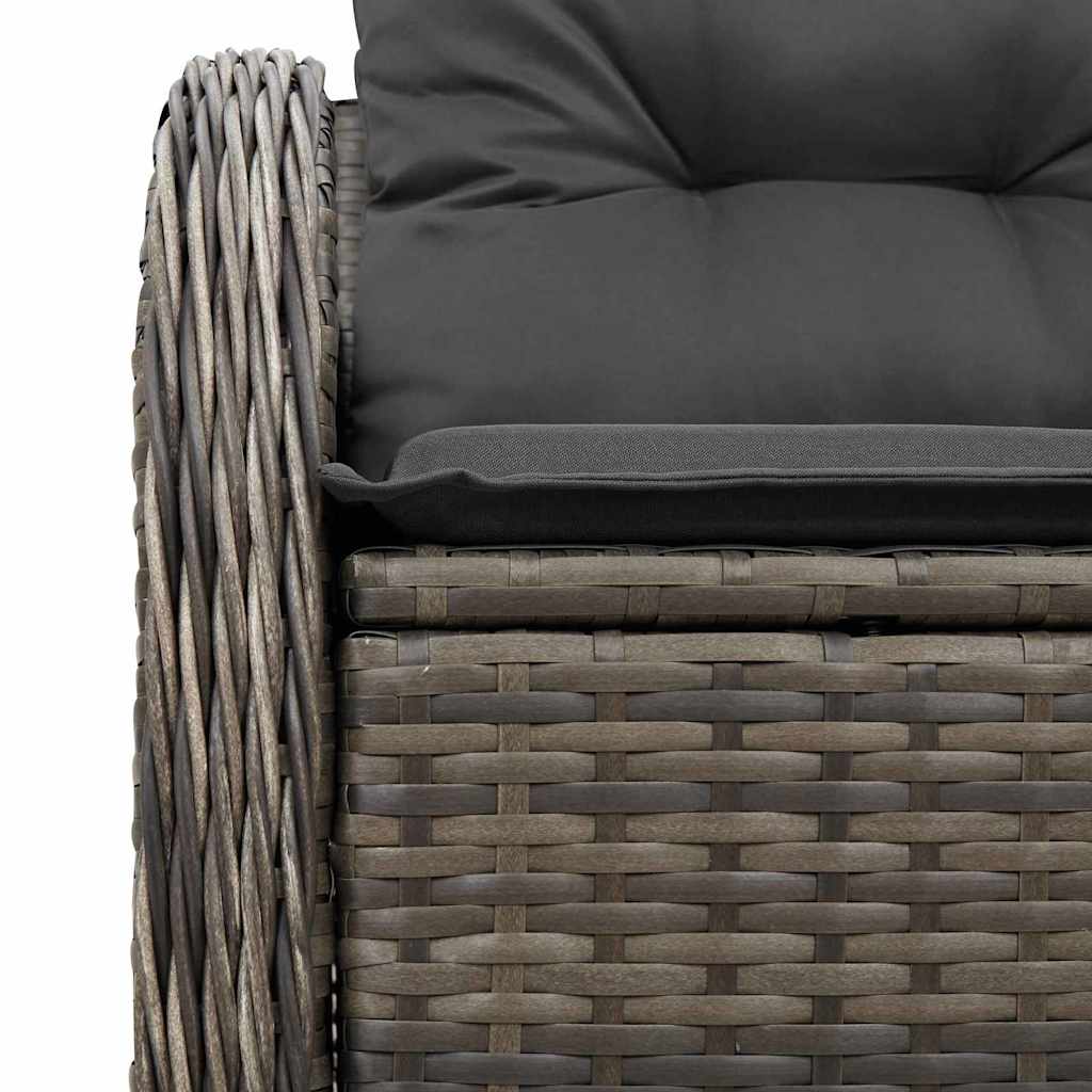 2 - vietė sofa sodui su pagalvėmis, pilka, poliratanas - Namų Idėja