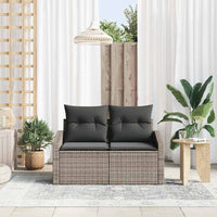 2 - vietė sofa sodui su saugojimo skyriumi ir pagalvėlėmis, pilka poli ratanas - Namų Idėja