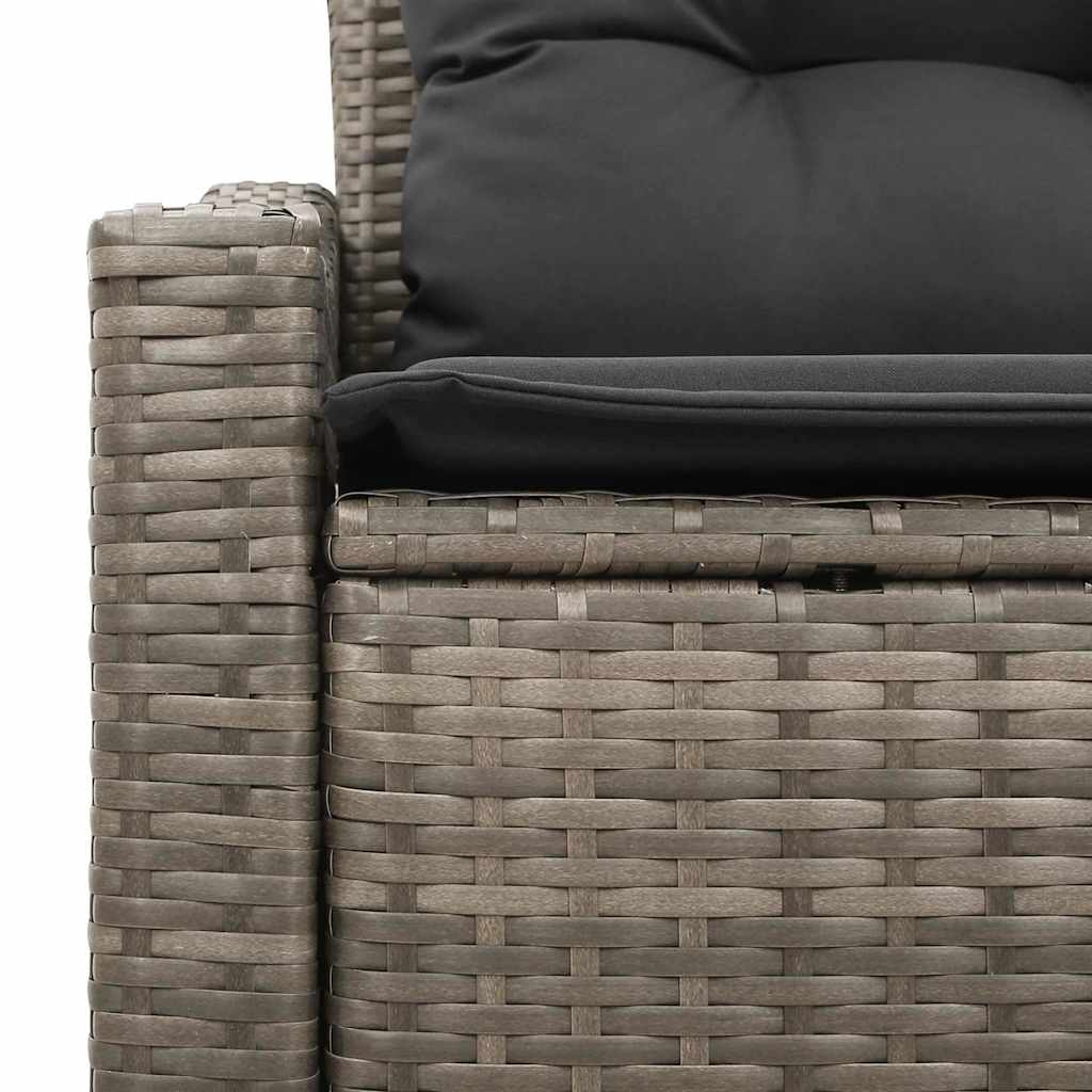 2 - vietė sofa sodui su saugojimo skyriumi ir pagalvėlėmis, pilka poli ratanas - Namų Idėja