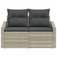 2 - vietė sofa su pagalvėlėmis pilka poli ratanas - Namų Idėja