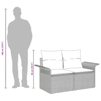2 - vietis sodas sofa su pagalvėmis smėlio poli ratanas - Namų Idėja