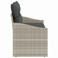 2 vietų sodinė sofa su saugykla ir pagalvėlėmis pilkos spalvos poli ratanas - Namų Idėja