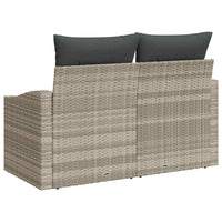 2 vietų sodinė sofa su saugykla ir pagalvėlėmis pilkos spalvos poli ratanas - Namų Idėja