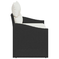 2 vietų sodo sofa su pagalvėlėmis juoda poli ratanas - Namų Idėja