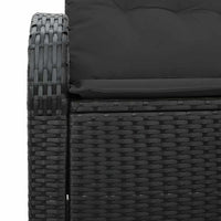 2 vietų sodo sofa su saugojimu ir pagalvėlėmis juoda poli ratanas - Namų Idėja