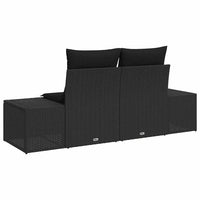 2 vietų sodo sofa su saugojimu ir pagalvėlėmis juoda poli ratanas - Namų Idėja