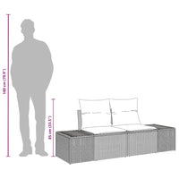 2 vietų sodo sofa su saugojimu ir pagalvėlėmis juoda poli ratanas - Namų Idėja