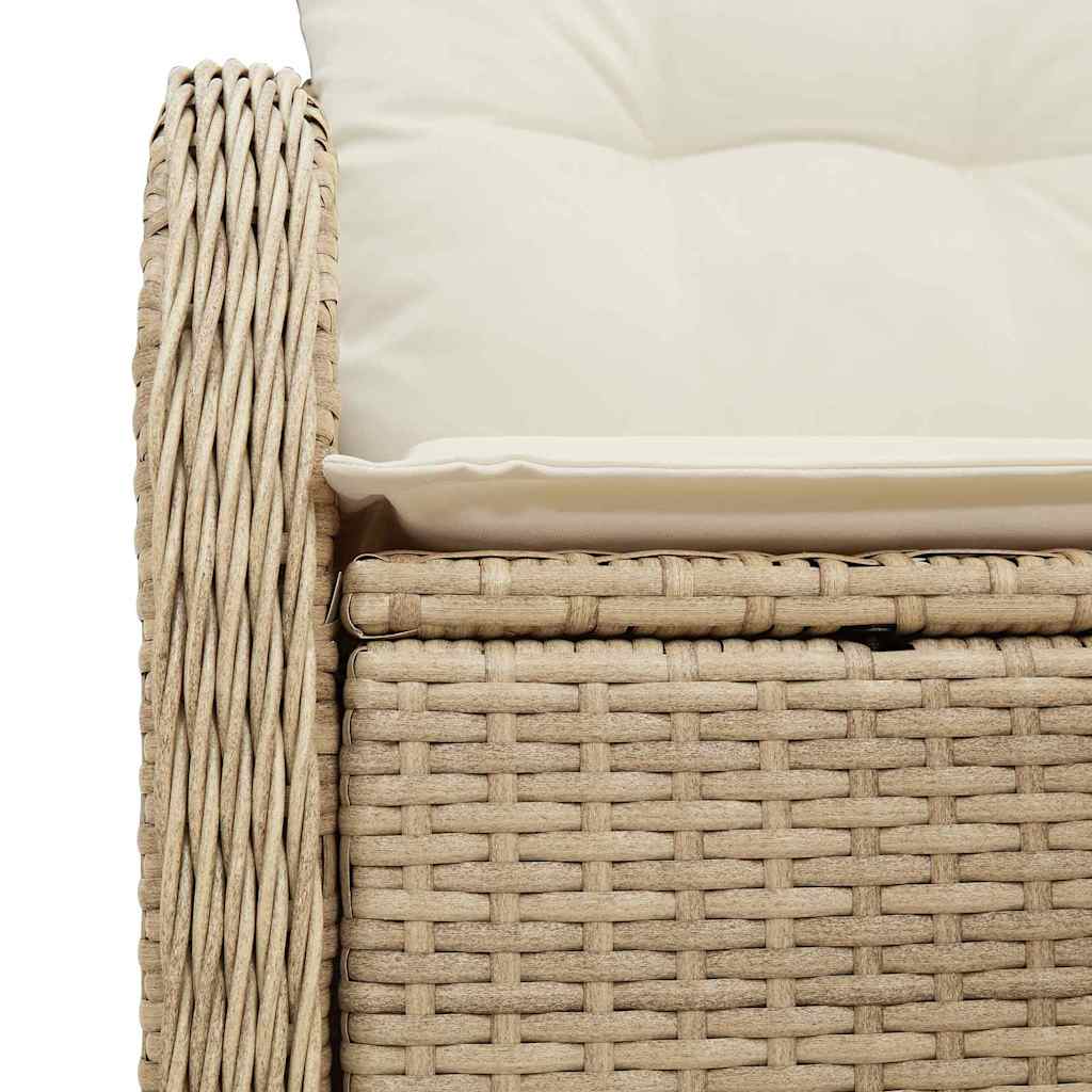 2 vietų sodo sofa su saugojimu ir pagalvėlėmis smėlio poli ratanas - Namų Idėja