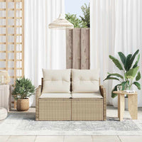 2 vietų sodo sofa su saugojimu ir pagalvėlėmis smėlio poli ratanas - Namų Idėja