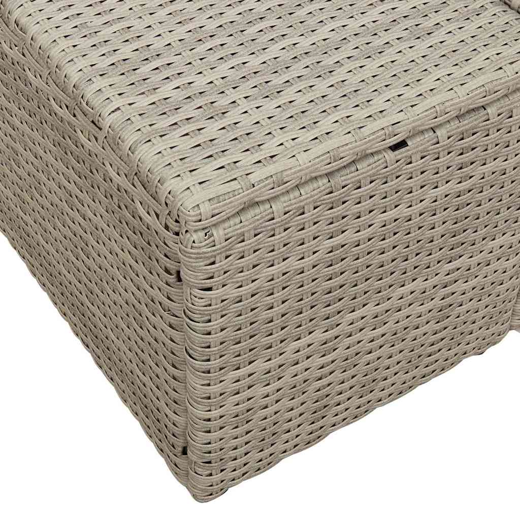 2 vietų sodo sofa su saugojimu ir pagalvėmis, pilka polirataninė - Namų Idėja