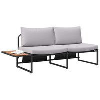 2 vietų sodo sofa su šviesiai pilkomis pagalvėlėmis - Namų Idėja