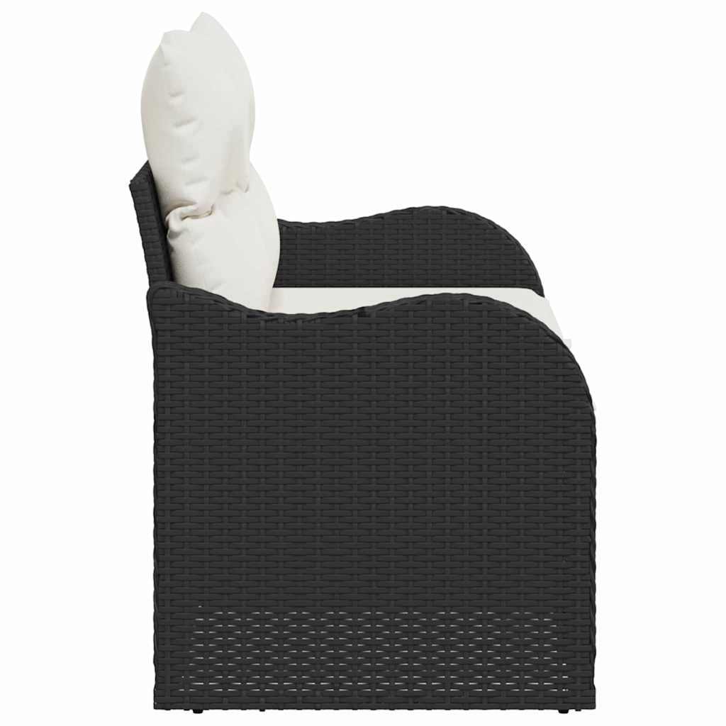 2 vietų sodų sofa su pagalvėlėmis juoda poli ratanas - Namų Idėja