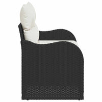 2 vietų sodų sofa su pagalvėlėmis juoda poli ratanas - Namų Idėja