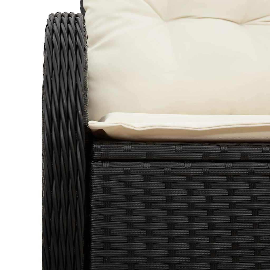2 vietų sodų sofa su pagalvėlėmis juoda poli ratanas - Namų Idėja
