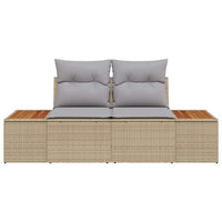 2 vietų sodų sofa su sandėliavimu ir pagalvėmis šviesiai pilka poli ratanas - Namų Idėja