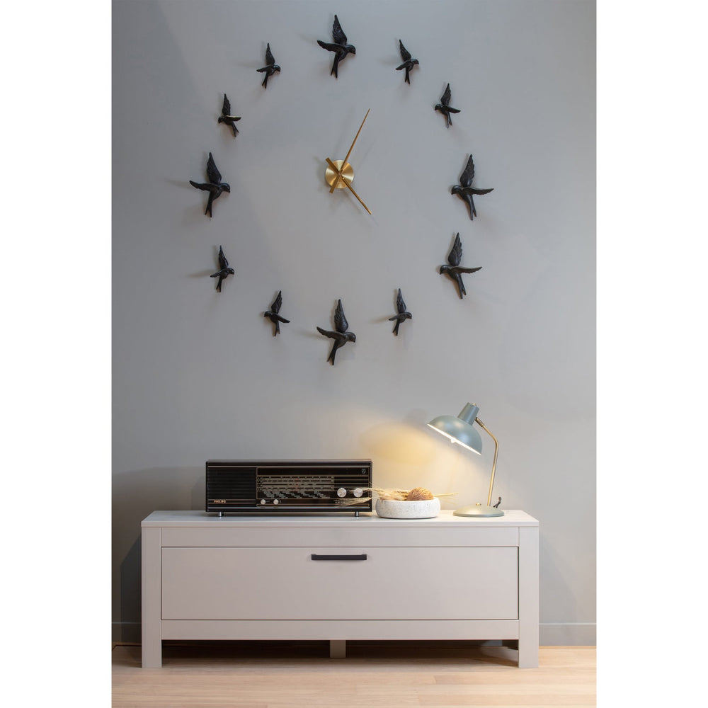 Wall decoration AVALER, set of 4 birds, black