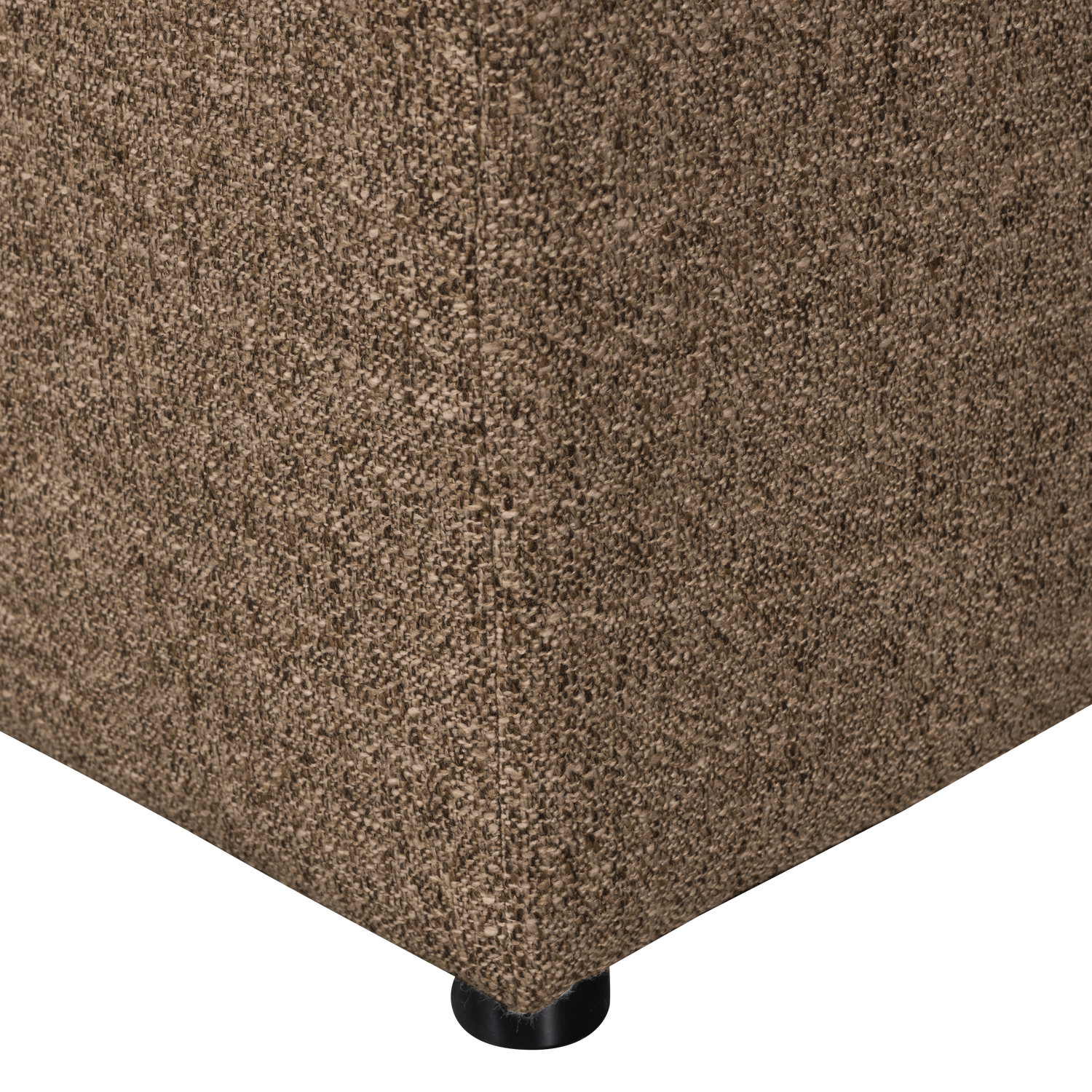 Pufas ALLURE, austas audinys, tamsiai rudos melanžas