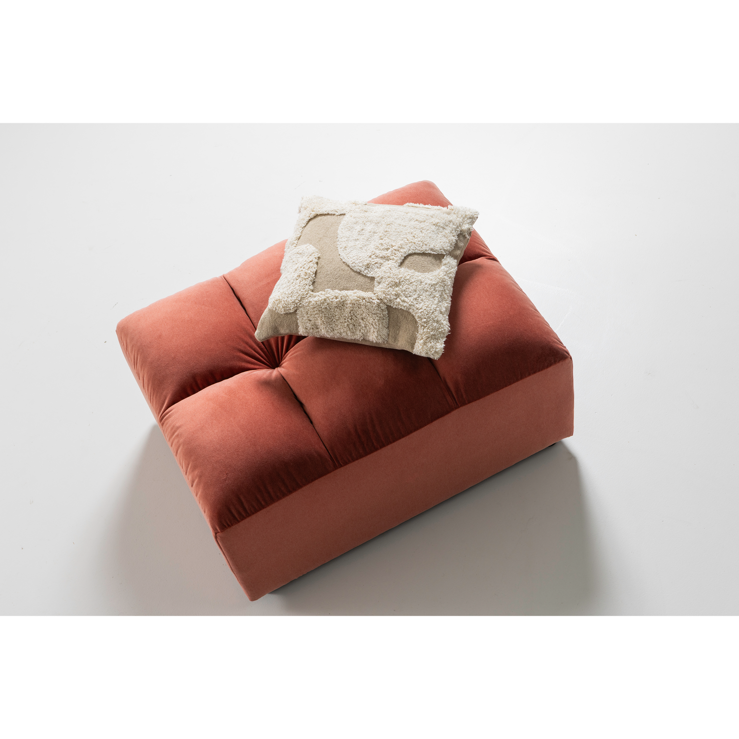 Pufas ALLURE, veliūras, šviesiai rožinė