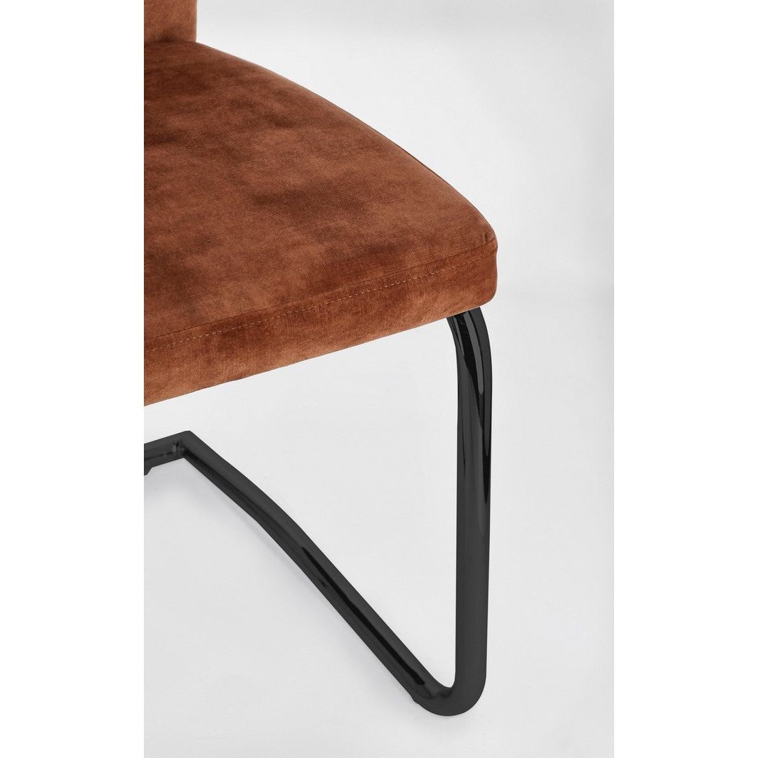 THELMA chair, rust, velvet