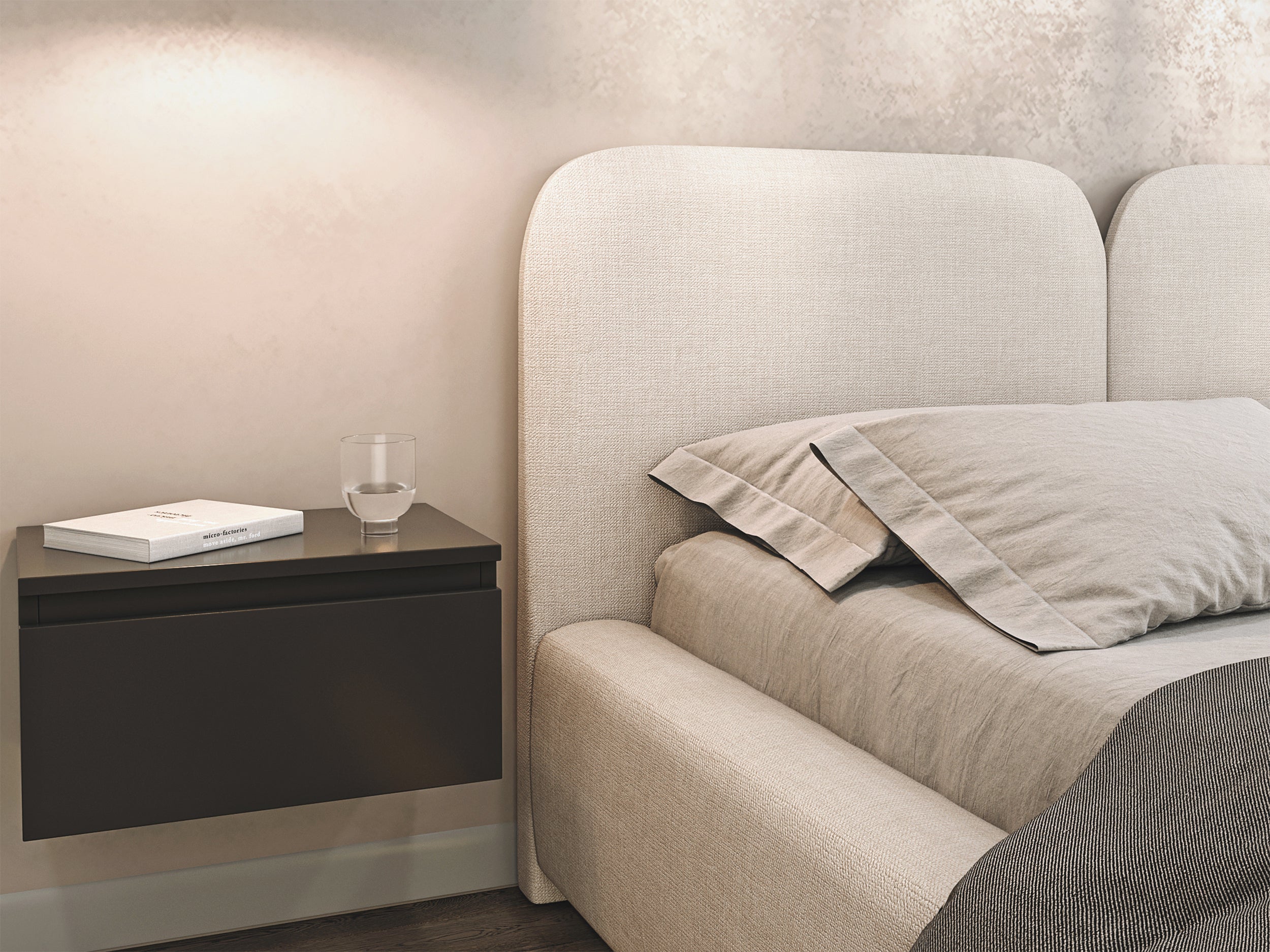 Guļamistabas gulta COMOVES LIBERTY, smilškrāsā