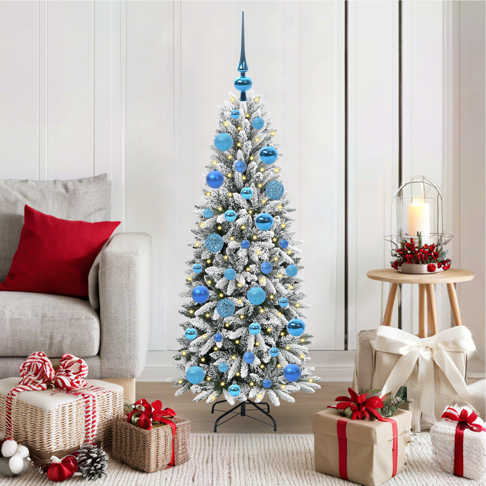Dirbtinė Kalėdų eglutė FROST BOREAL, su 150 LED stovu Balta 120 cm.