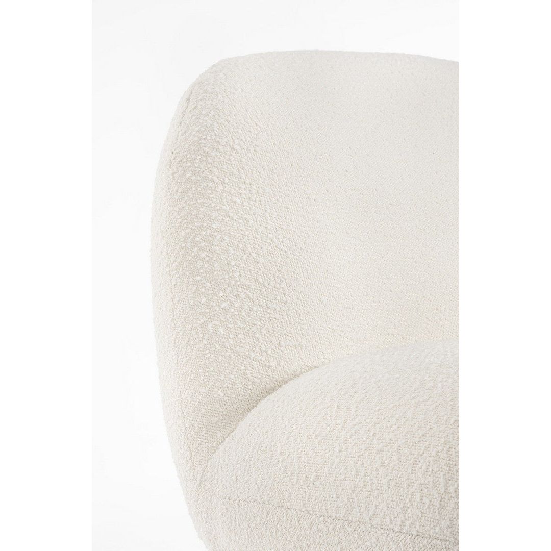 LARGOT fotelis, baltos spalvos, boucle