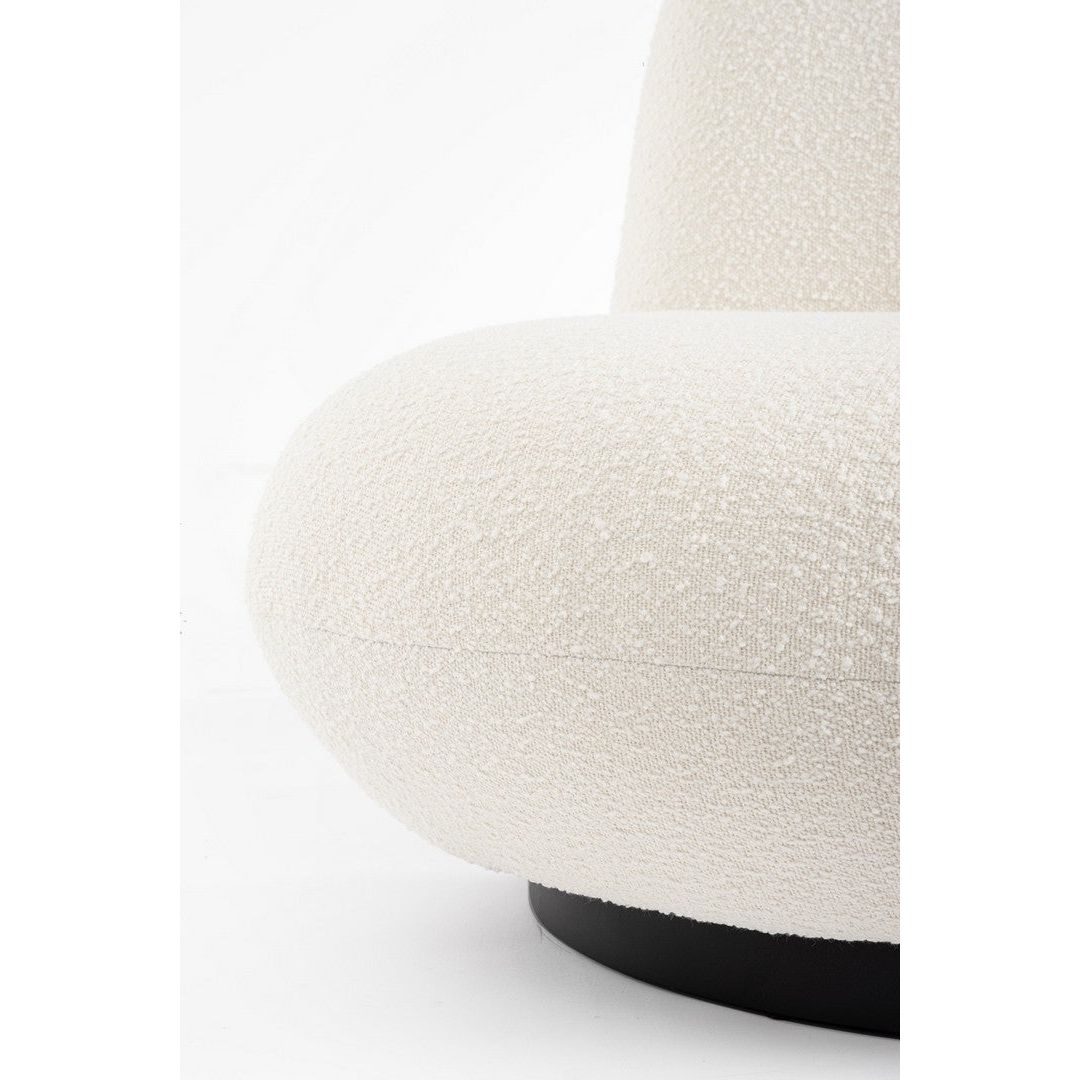 LARGOT fotelis, baltos spalvos, boucle