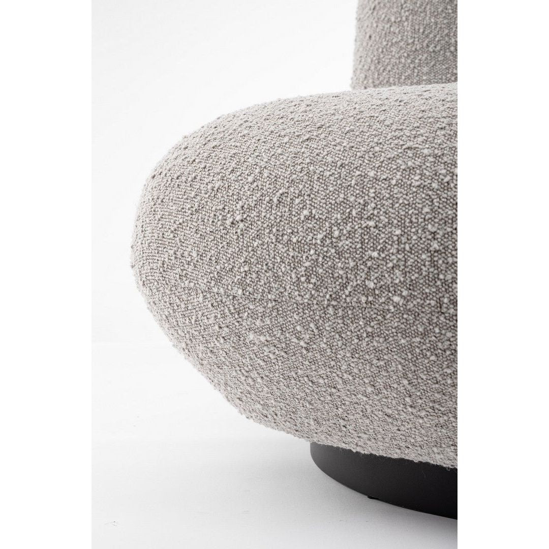 LARGOT fotelis, pilkos spalvos, boucle