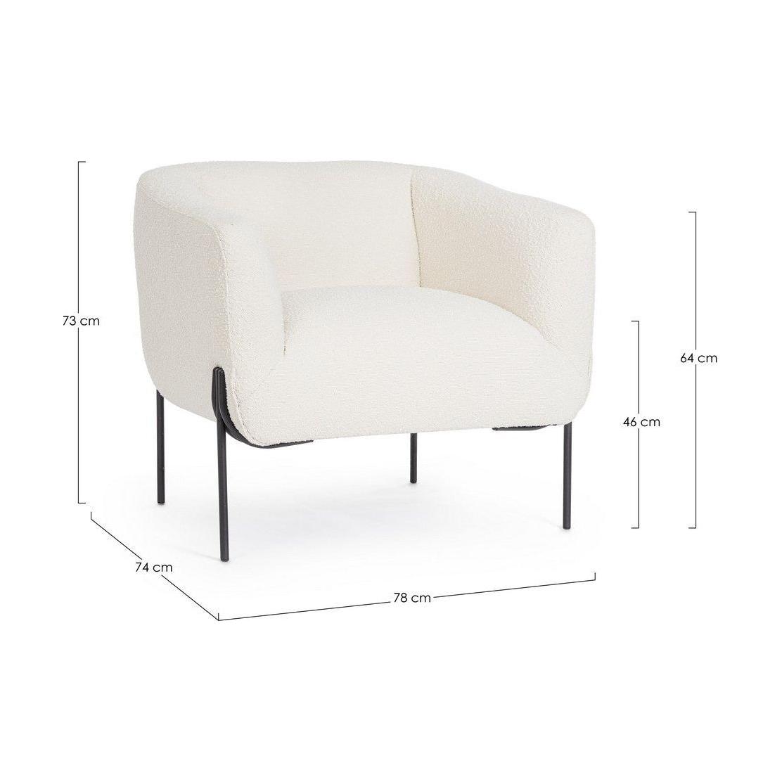 CLAUDINES, balta, boucle fotelis