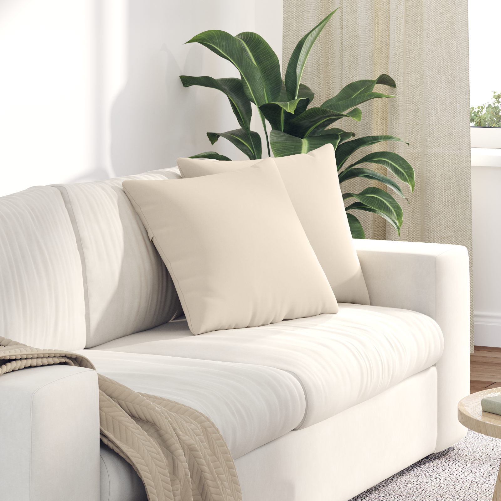 Sofa Pagalvės 2 pcs Smėlio 45 x 45 cm audinys