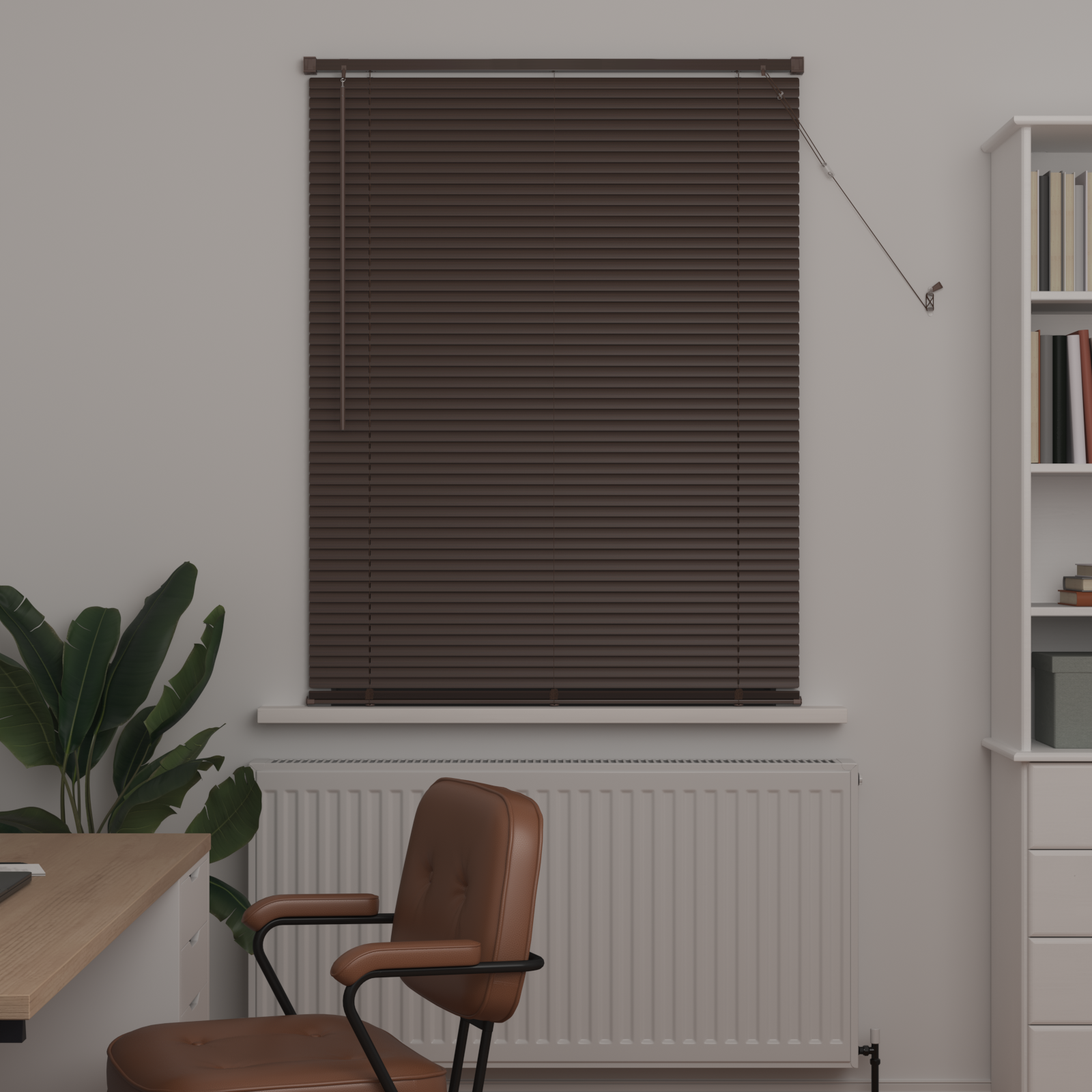 Venecijos žaliuzės Tamsiai ruda su raštu 150 x 90 cm PVC