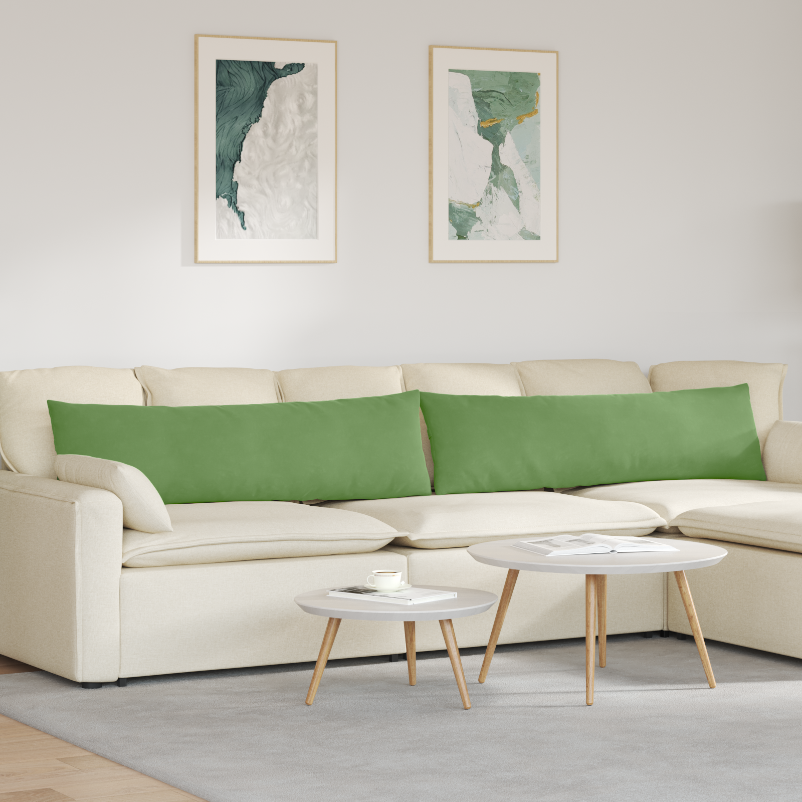 Sofa Pagalvės 2 pcs Šviesiai žalia 145 x 40 cm