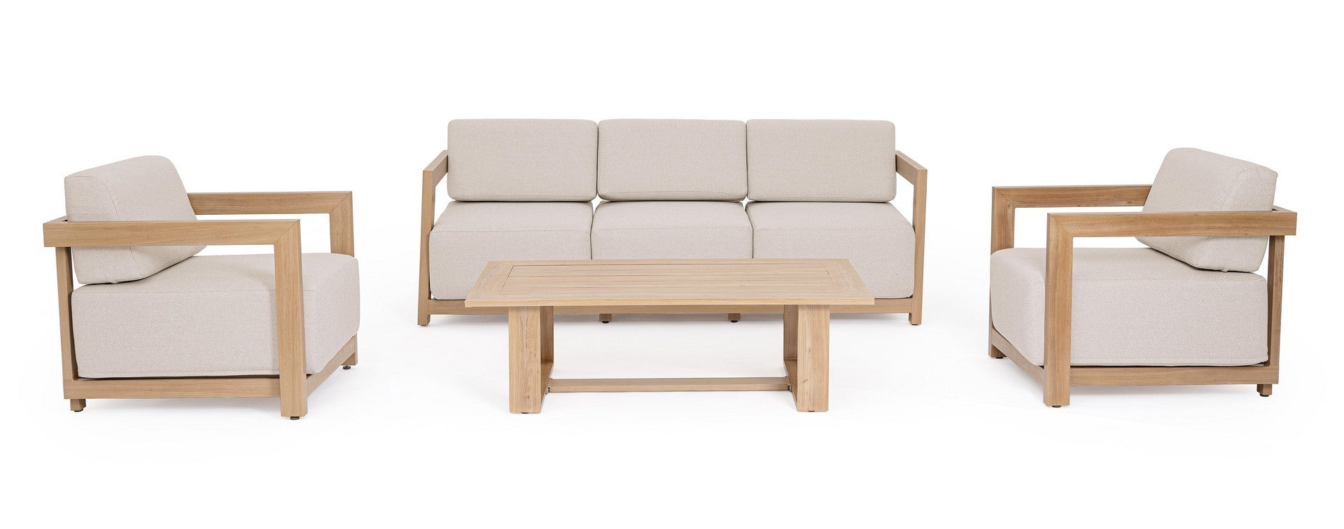 Lauko baldų komplektas THESEUS NATURAL, 4 dalių