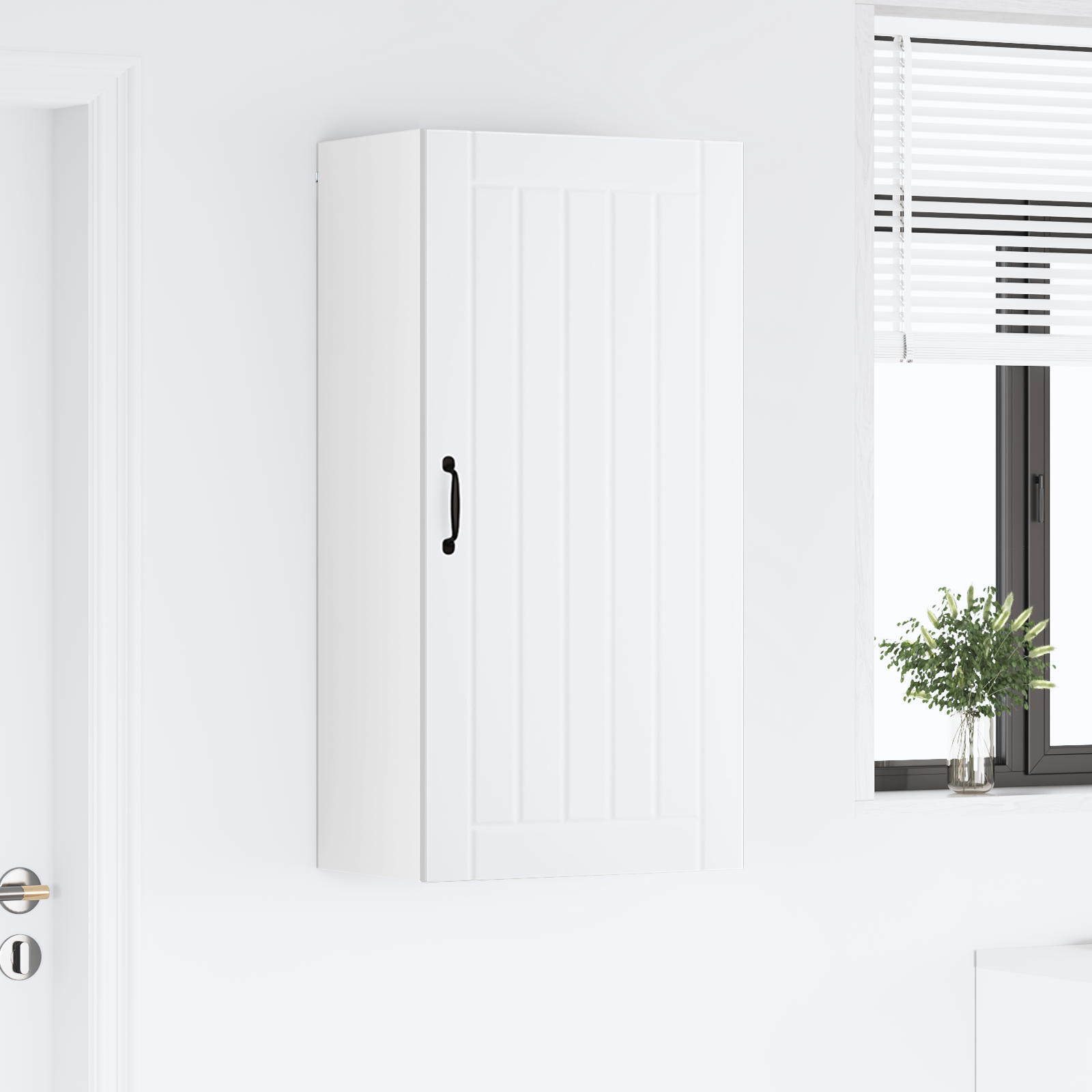 Virtuves sienas skapis ar plauktu Balts 50 x 31 x 100 cm