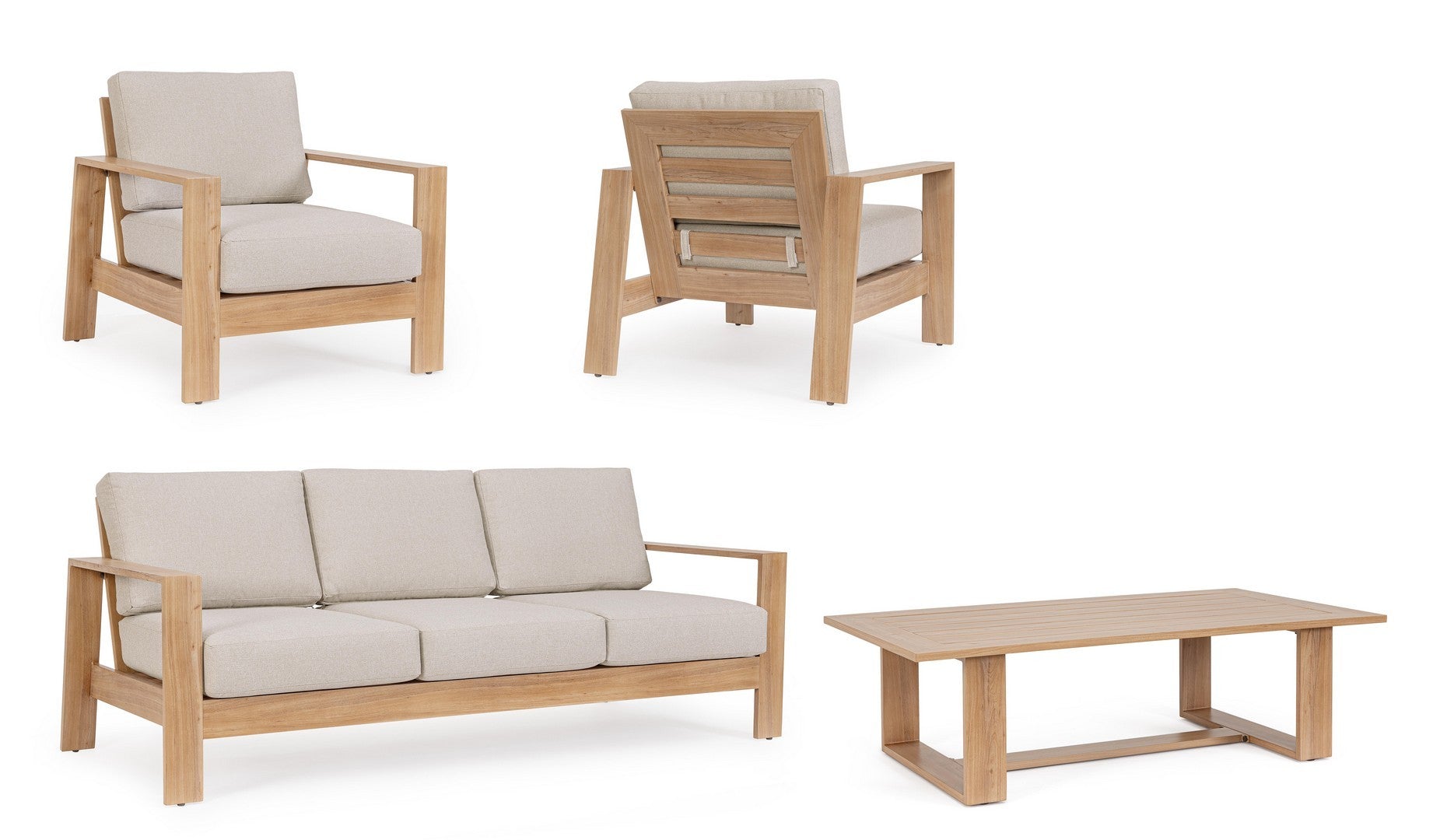 Lauko baldų komplektas BALTIC NATURAL, 4 dalių