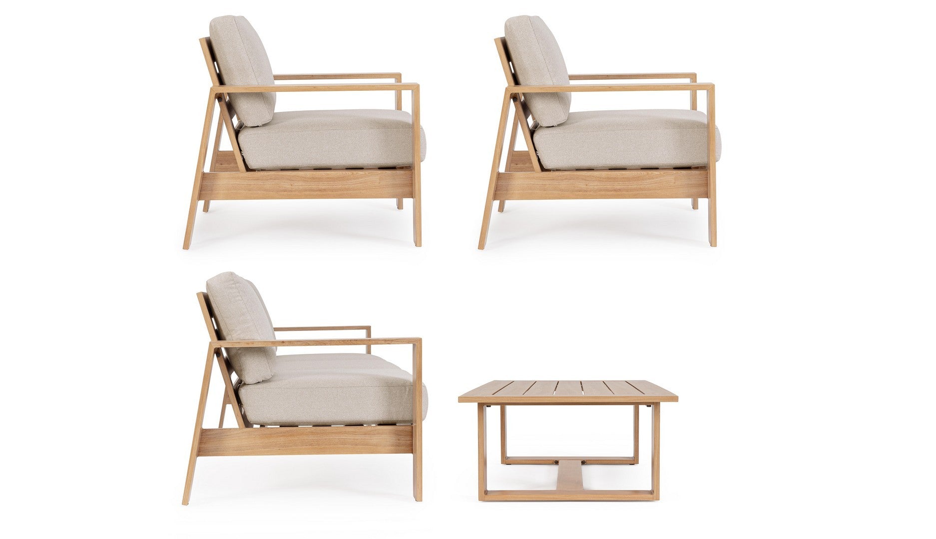 Lauko baldų komplektas BALTIC NATURAL, 4 dalių