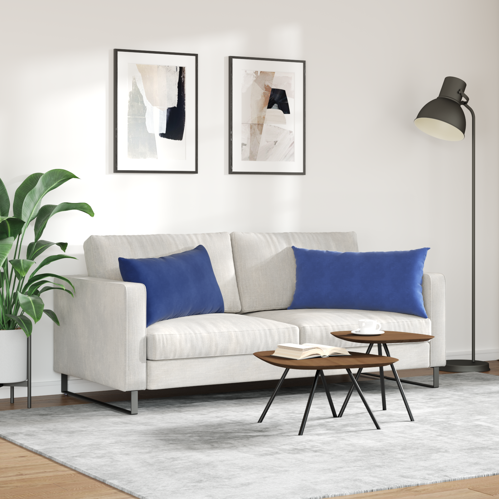 Sofa Pagalvės 2 pcs Policijos mėlyna 80 x 40 cm