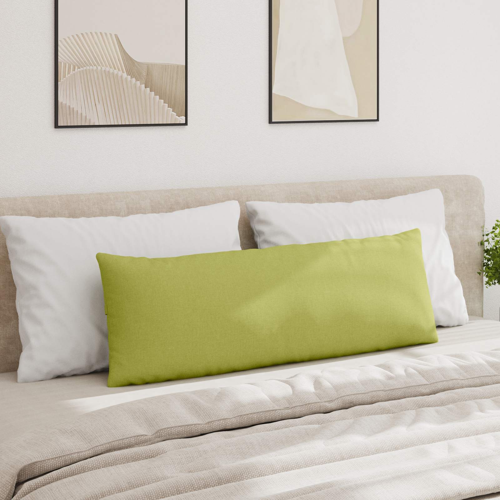Sofa Pagalvės 2 pcs Šviesiai žalia 120 x 40 cm audinys