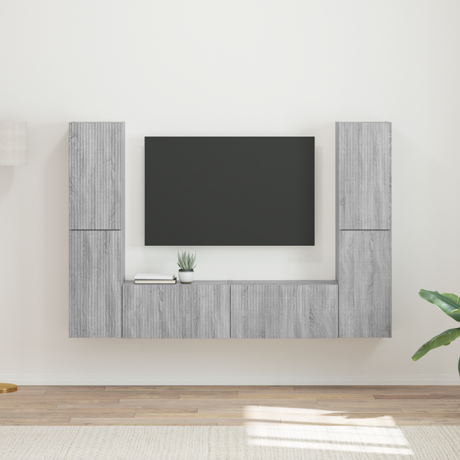 TV spintelių komplektas 6 pcs Pilkas Sonoma Apdirbta mediena
