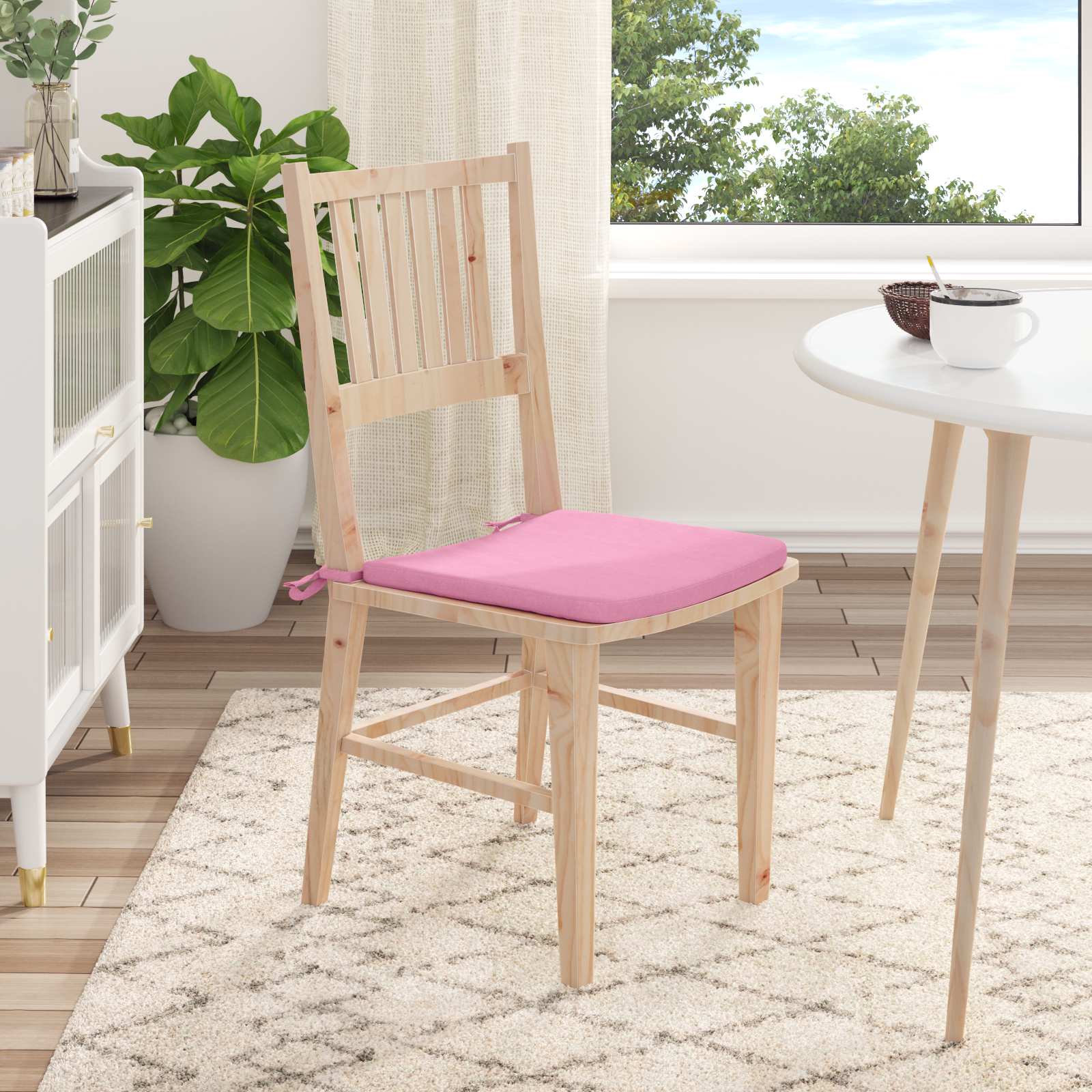 Sėdynių pagalvėlės 4 pcs Rožinė 40 x 40 x 3 cm audinys