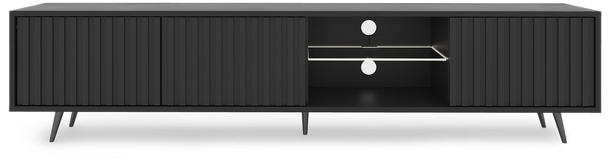 TV spintelė MAGNUS, 175 cm, juoda/ąžuolas