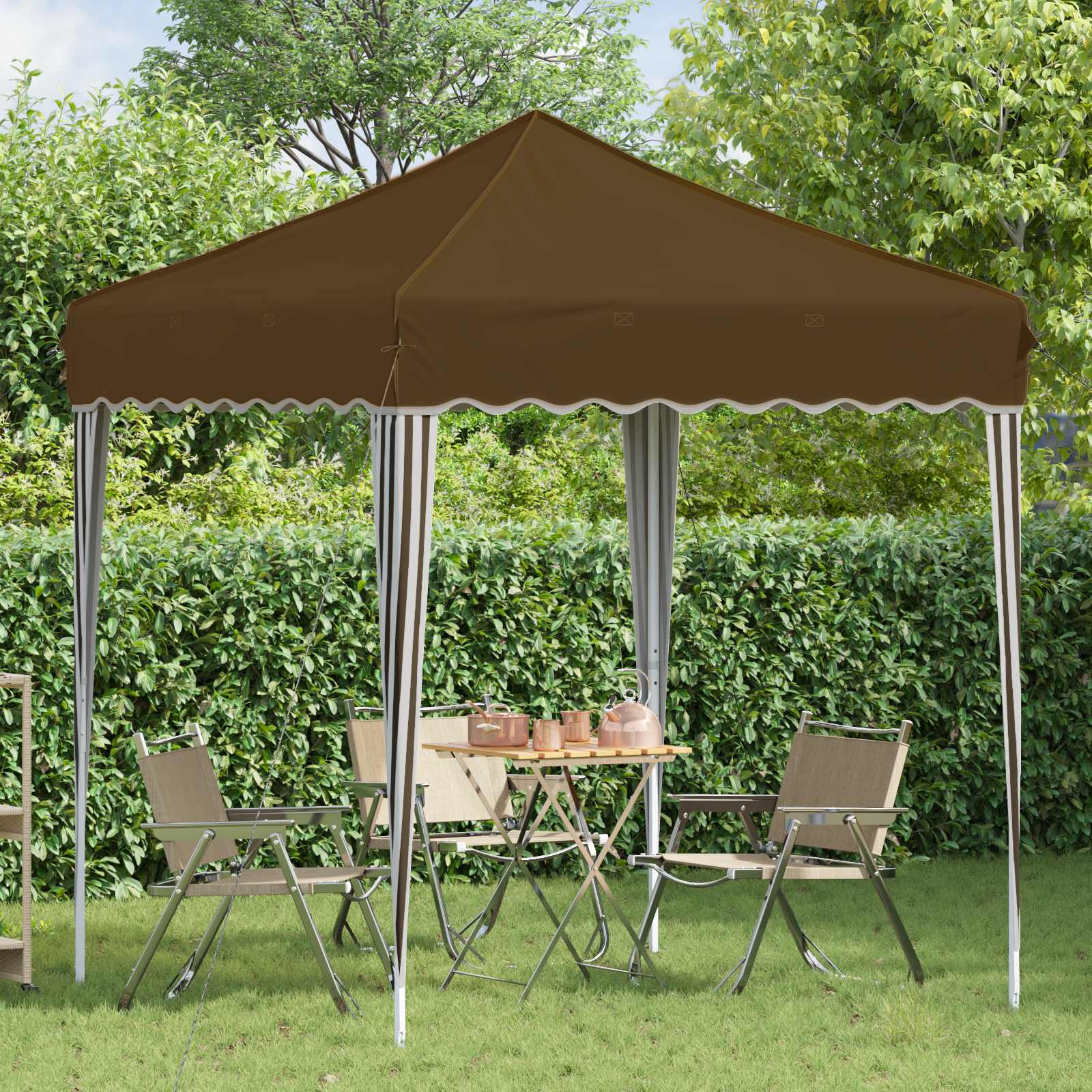Pop-up Party Tent Taupe 195 x 195 x 245 cm