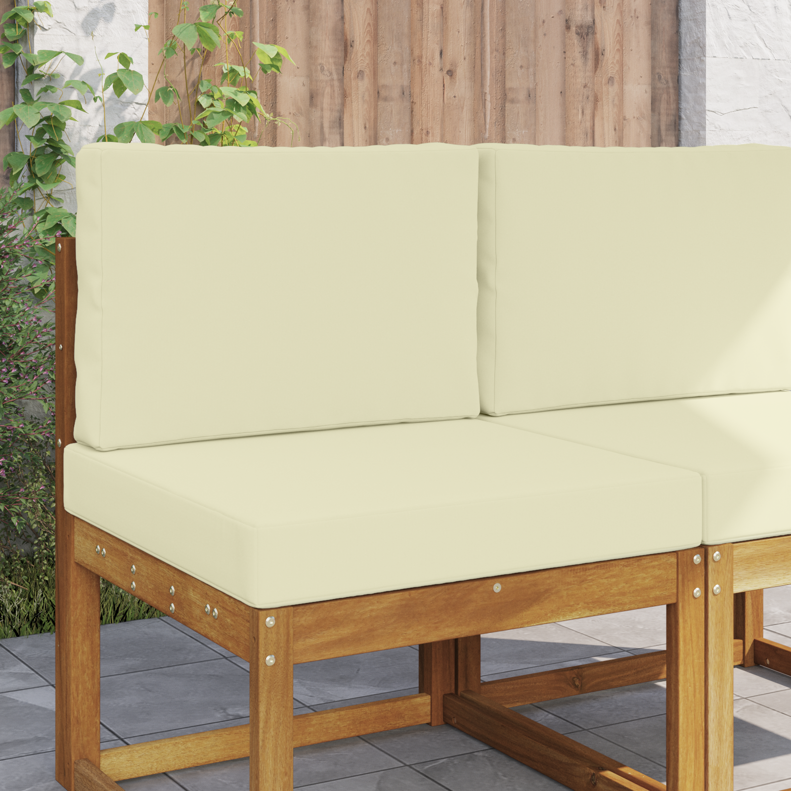 Lauko sofa pagalvėlė 2 pcs Kreminė Poliesteris