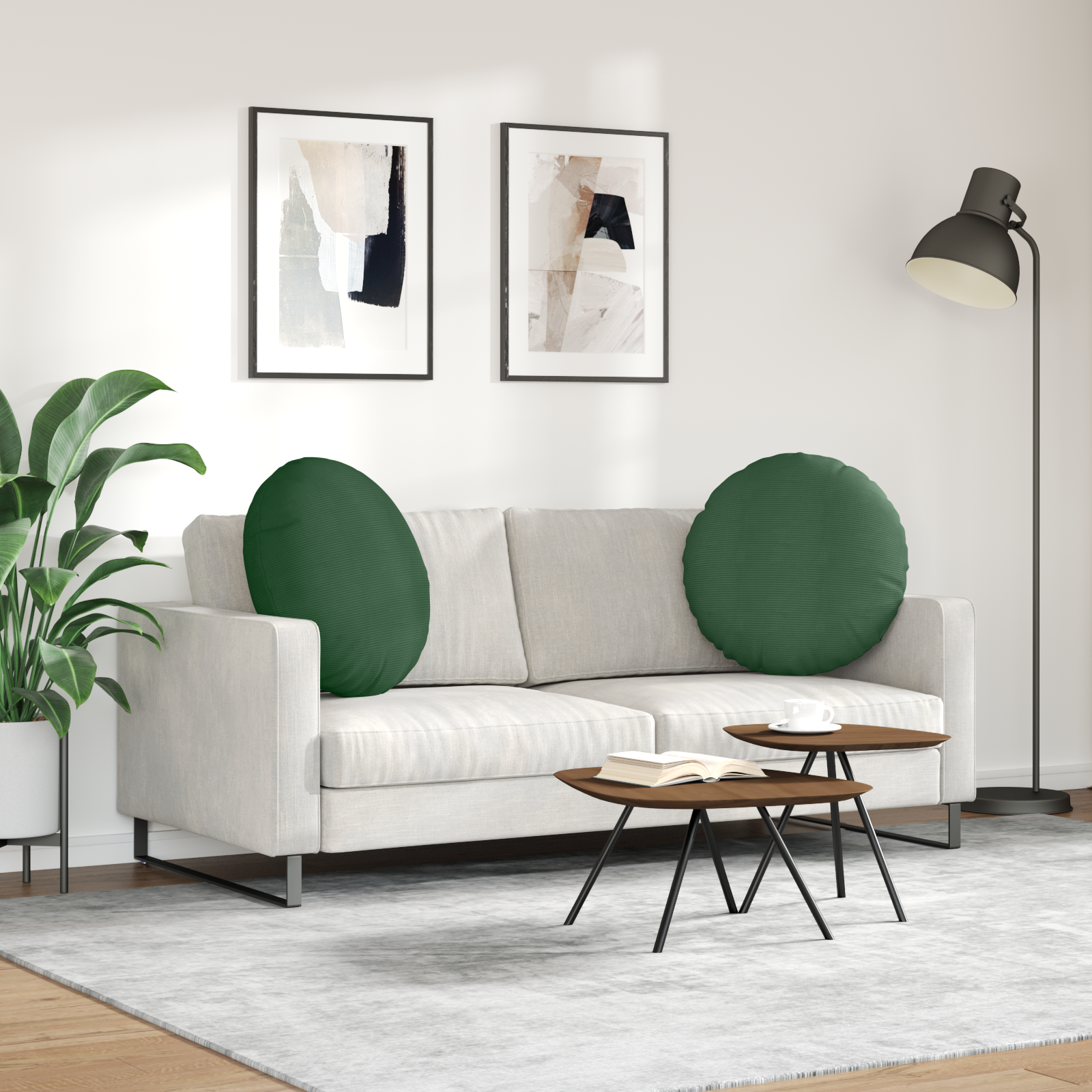 Sėdynių pagalvėlės 2 pcs Tamsiai žalia Ø 60 cm