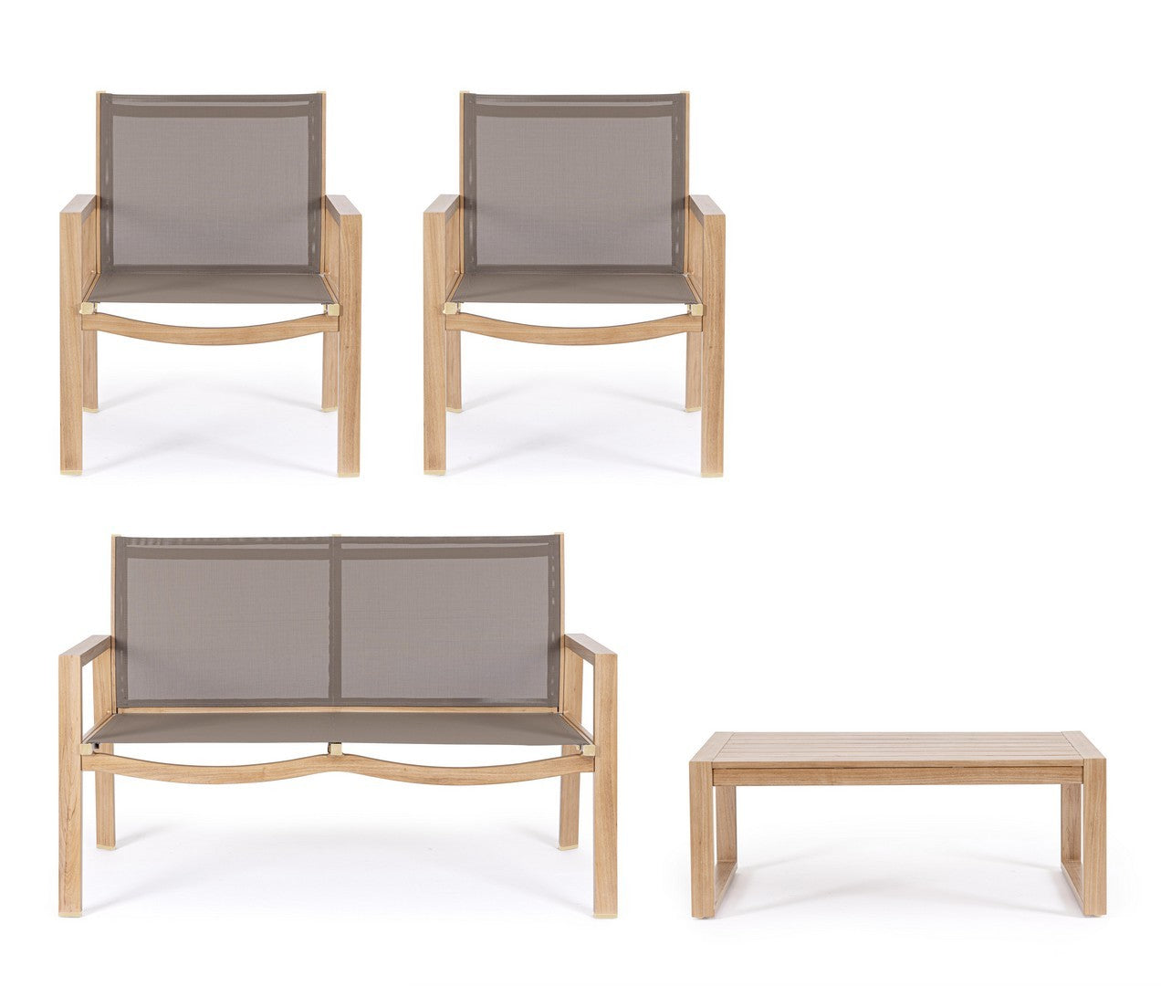 Lauko baldų komplektas KALLEN NATURAL, 4 dalių