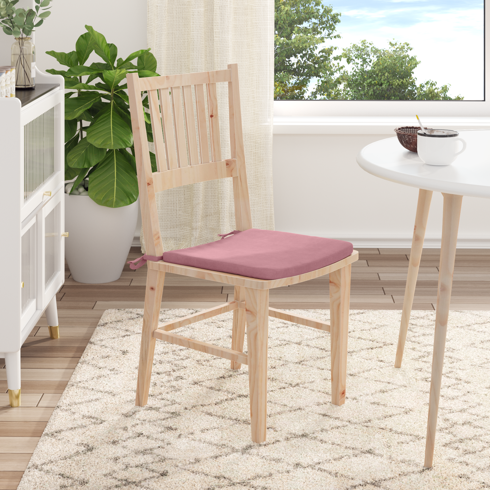Sėdynių pagalvėlės 4 pcs Rožinė 40 x 40 x 3 cm Aksomas
