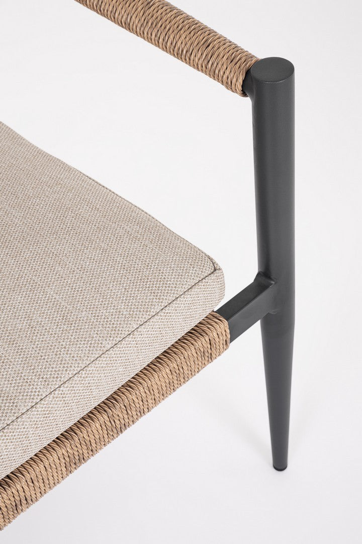 Lauko baldų komplektas JANDIA ANTHRACITE/NATURAL, 4 dalių