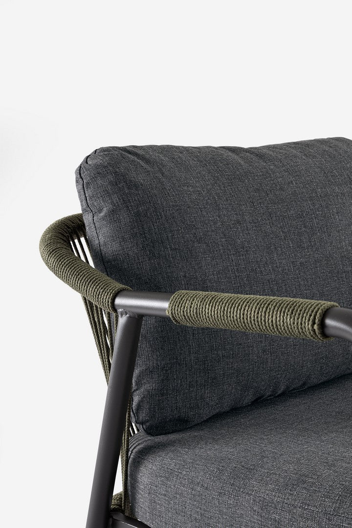 Lauko baldų komplektas MIRAVET ANTHR/GREEN, 4 dalių